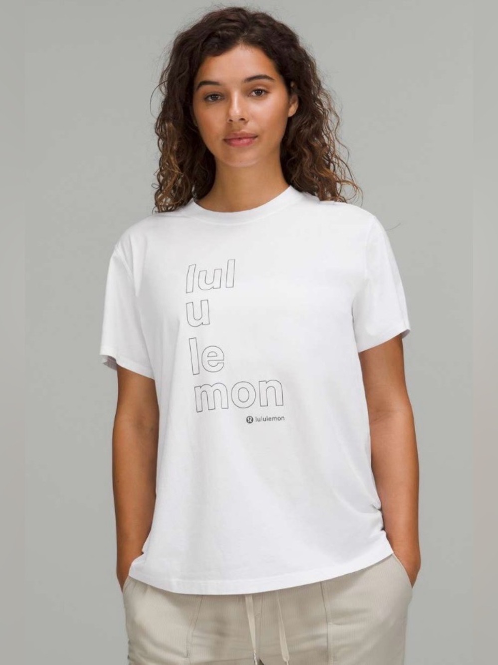 Lululemon All Yours T-shirt *Motif White PTP ~ 21 3/4”